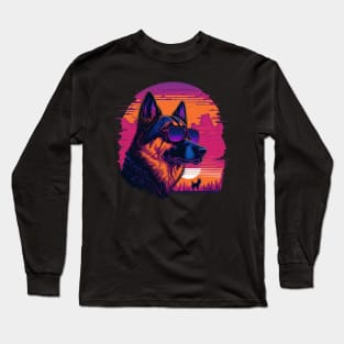 german shepherd in sunglasses Long Sleeve T-Shirt